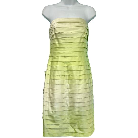 Carmen Marc Valvo Ombre Green White Y2K Sleeveless Mini Dress size 8 NEW Tags - Picture 2 of 13
